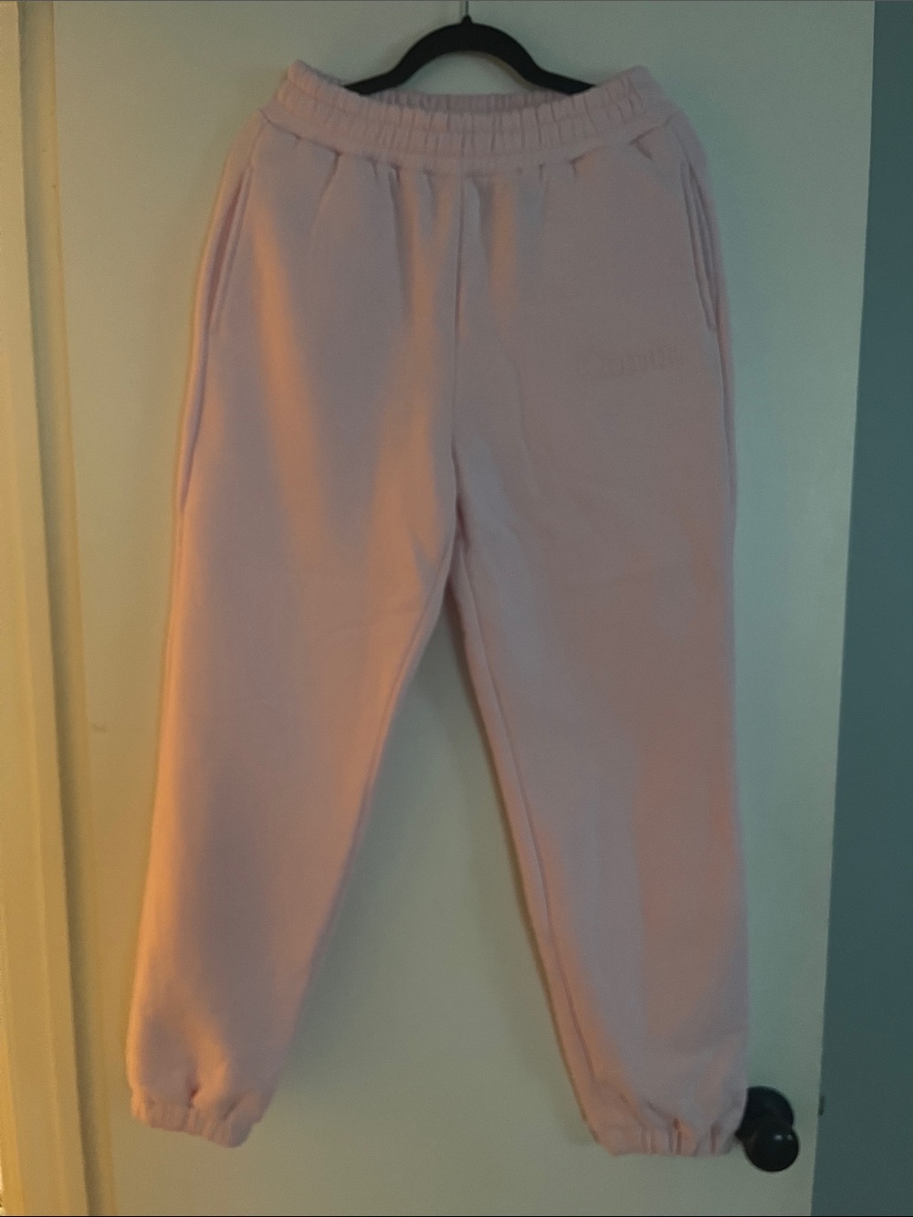 Women's Pink Elastic-Waist Jogger Pants